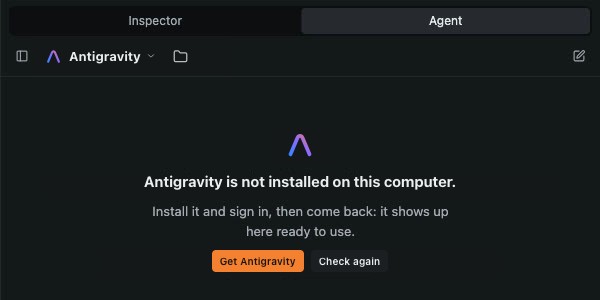 Agent not installed: the chat offers Get and Check again.