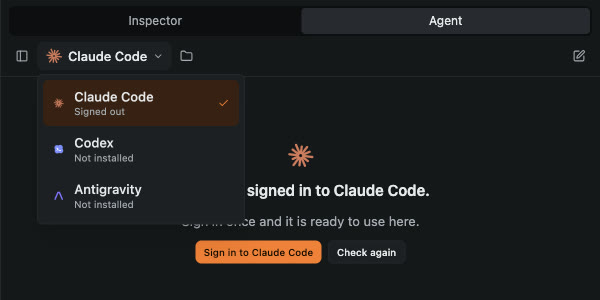 The chat menu lists each agent and what it still needs.