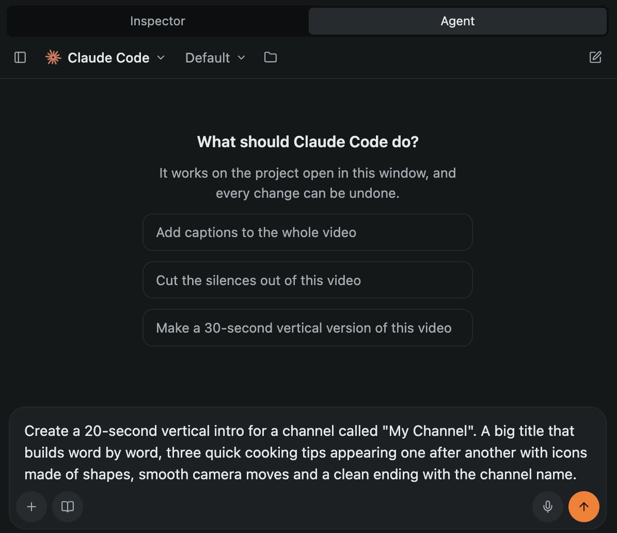 The first request pasted into the chat. Just press Enter.