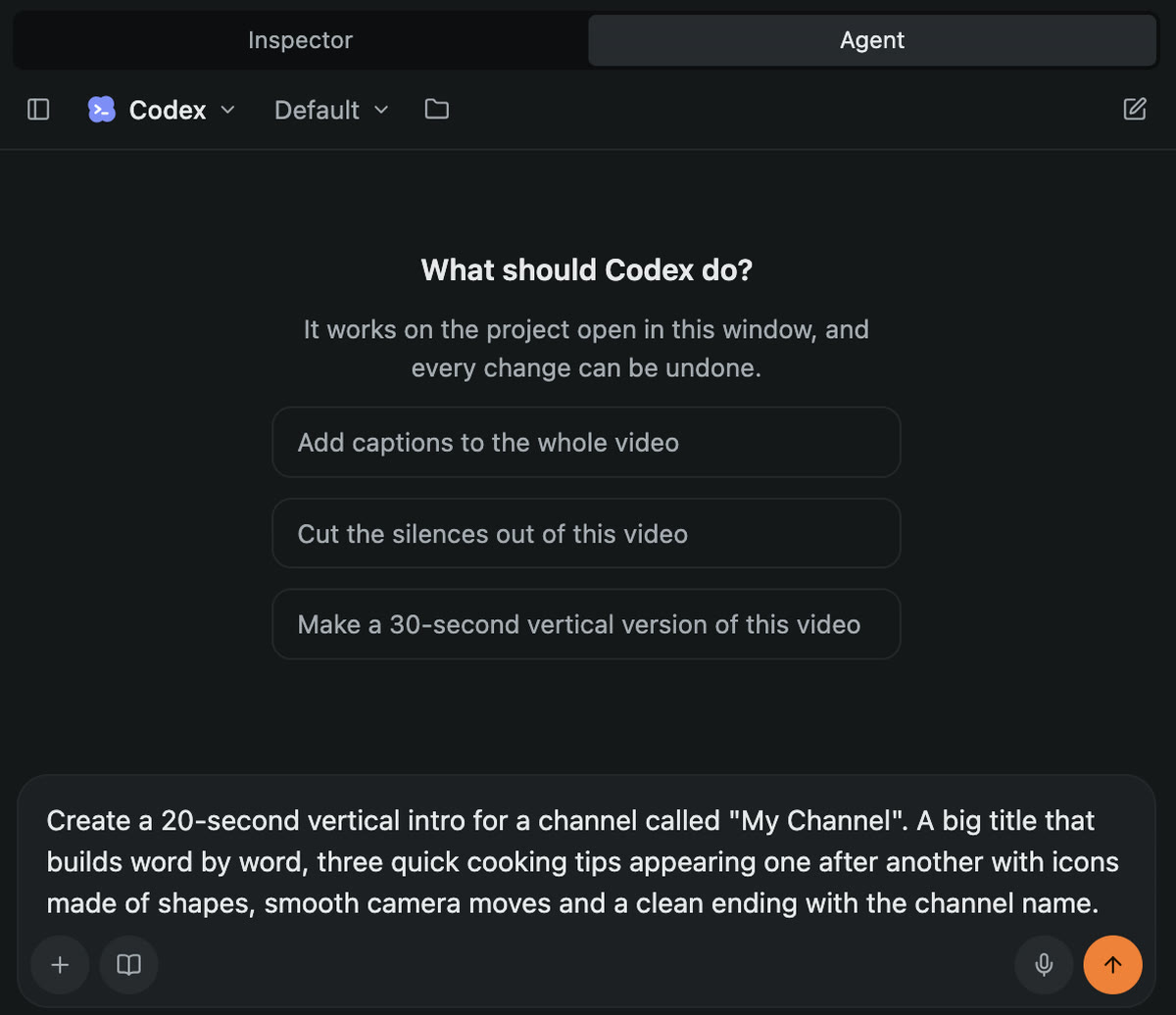 The first request pasted into the chat. Just press Enter.